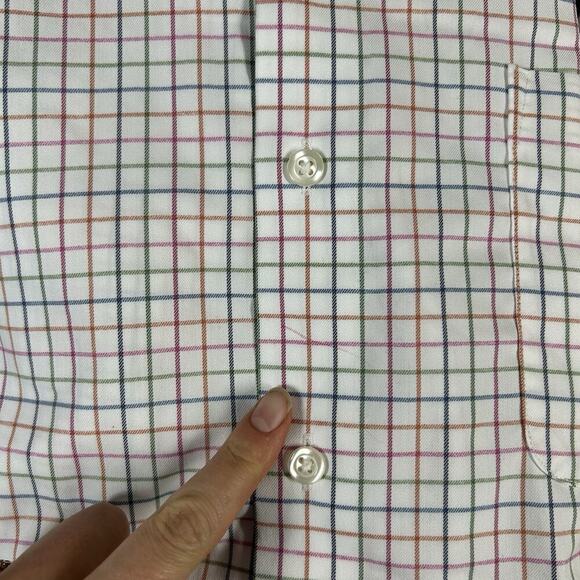 Johnnie-O Prep-formance Shirt Mens XL Checkered Plaid Button Down Flaw - Picture 11 of 13